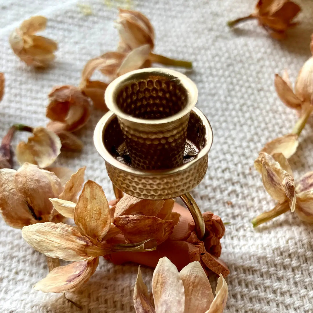 Handmade Polymer Clay Kaapi Handi Design Ring