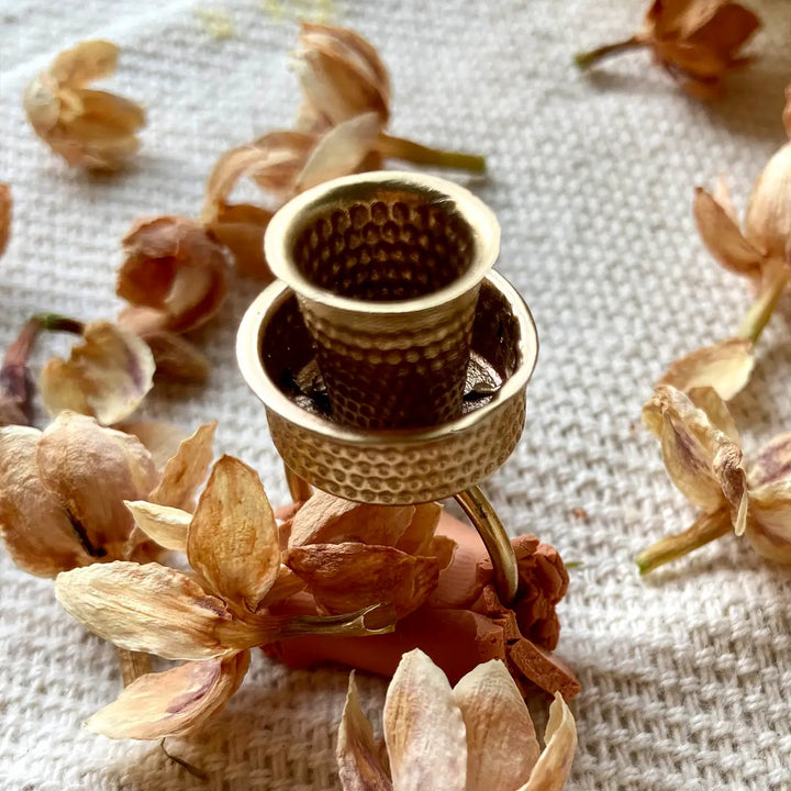 Handmade Polymer Clay Kaapi Handi Design Ring