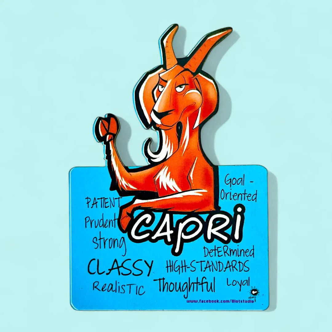 Printed Capricorn Zodiac Sign MDF Wood Fridge Magnet