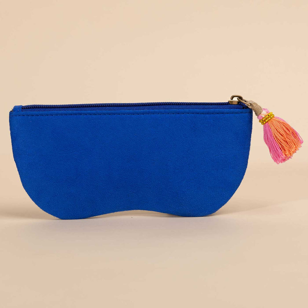 Handmade Embroidered Eat Pray Slay Design Suede Sunglass Cover