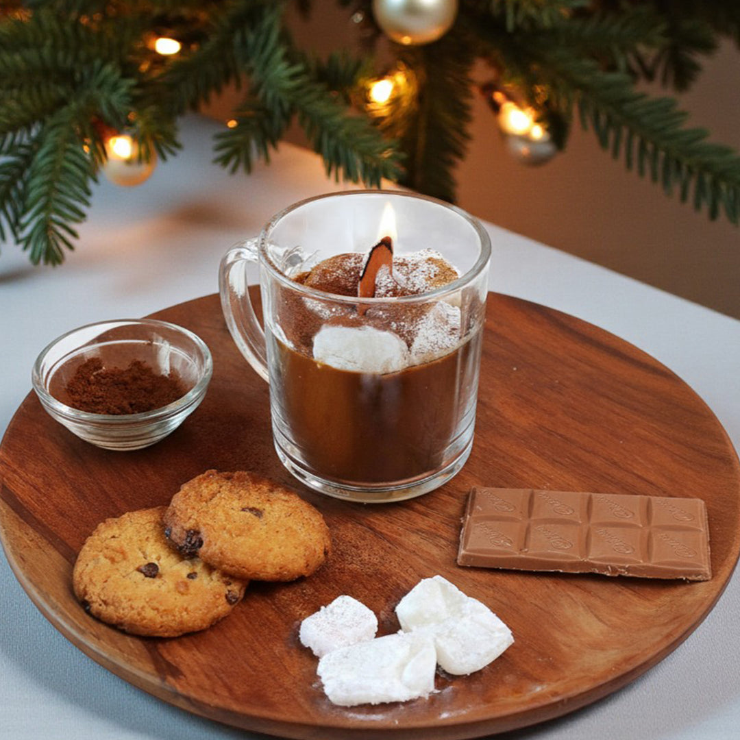 Handmade Realistic Hot Chocolate Soy Wax Candle For Christmas Decoration