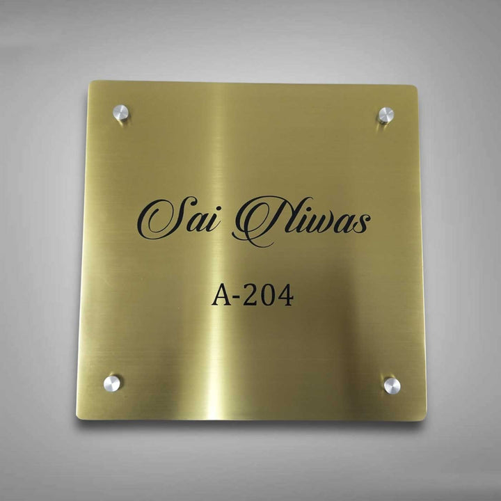 Personalized Weatherproof Classic Square Stainless Steel Name Plate