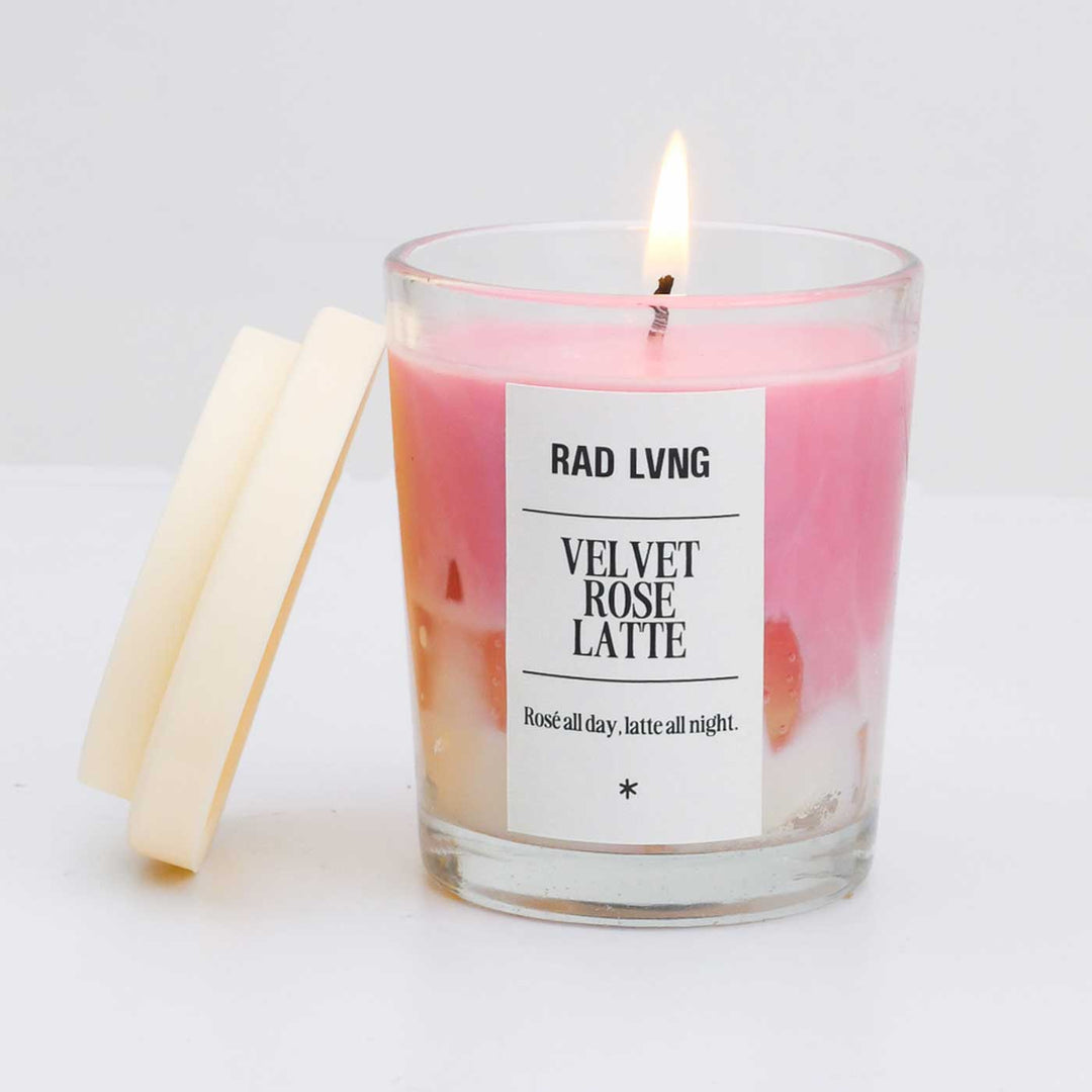 Hand Poured Velvet Rose Latte Petite Scented Soy Wax Candle