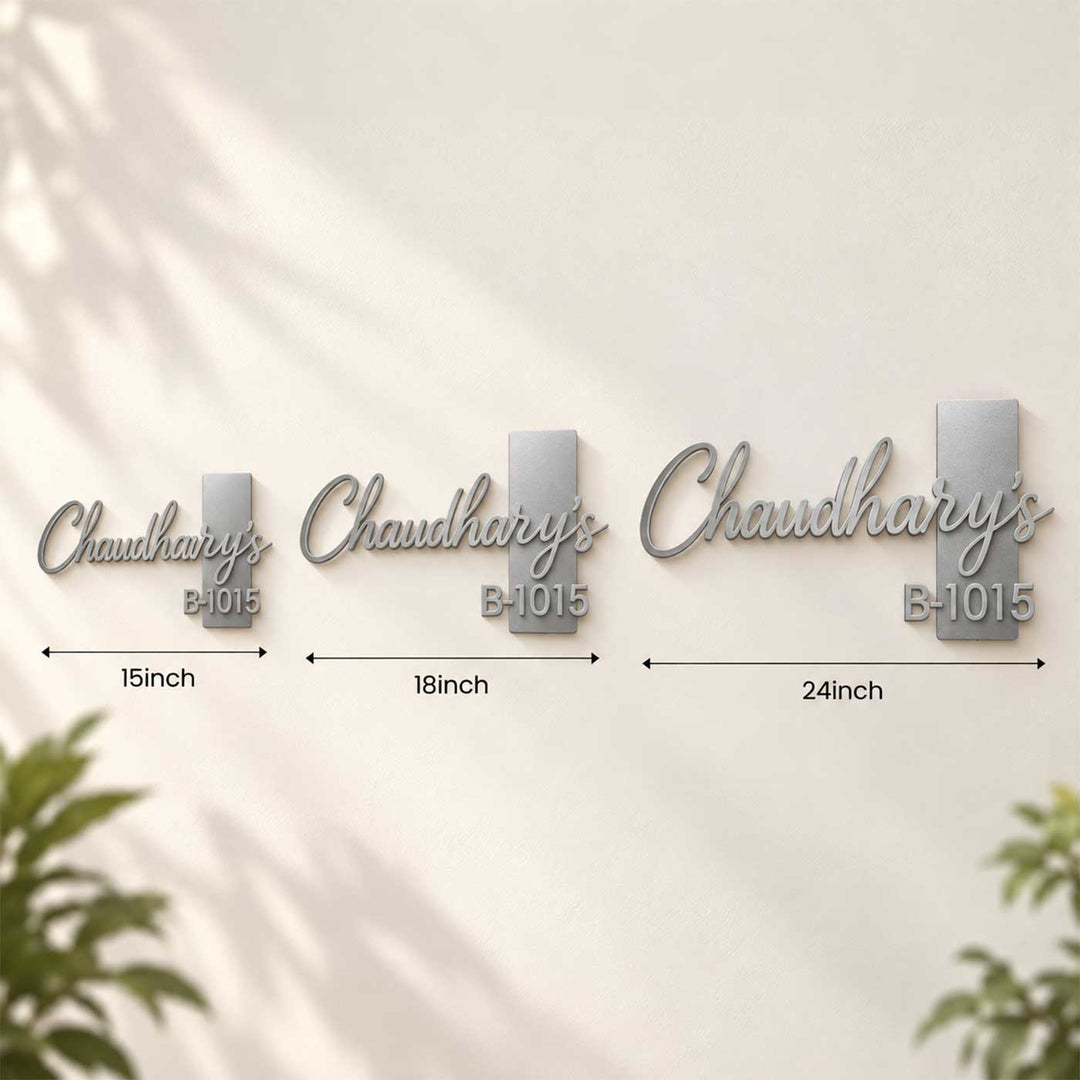 Personalized Silver 3D Metal Floating Text Name Plate For Home