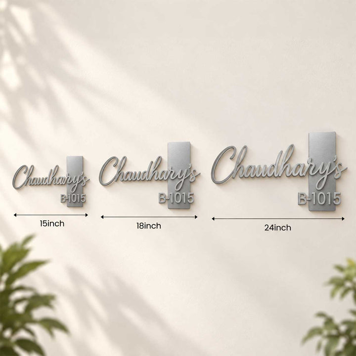 Personalized Silver 3D Metal Floating Text Name Plate For Home