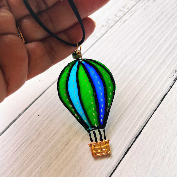 Handmade Laser Cut Hotair Balloon Acrylic Necklace