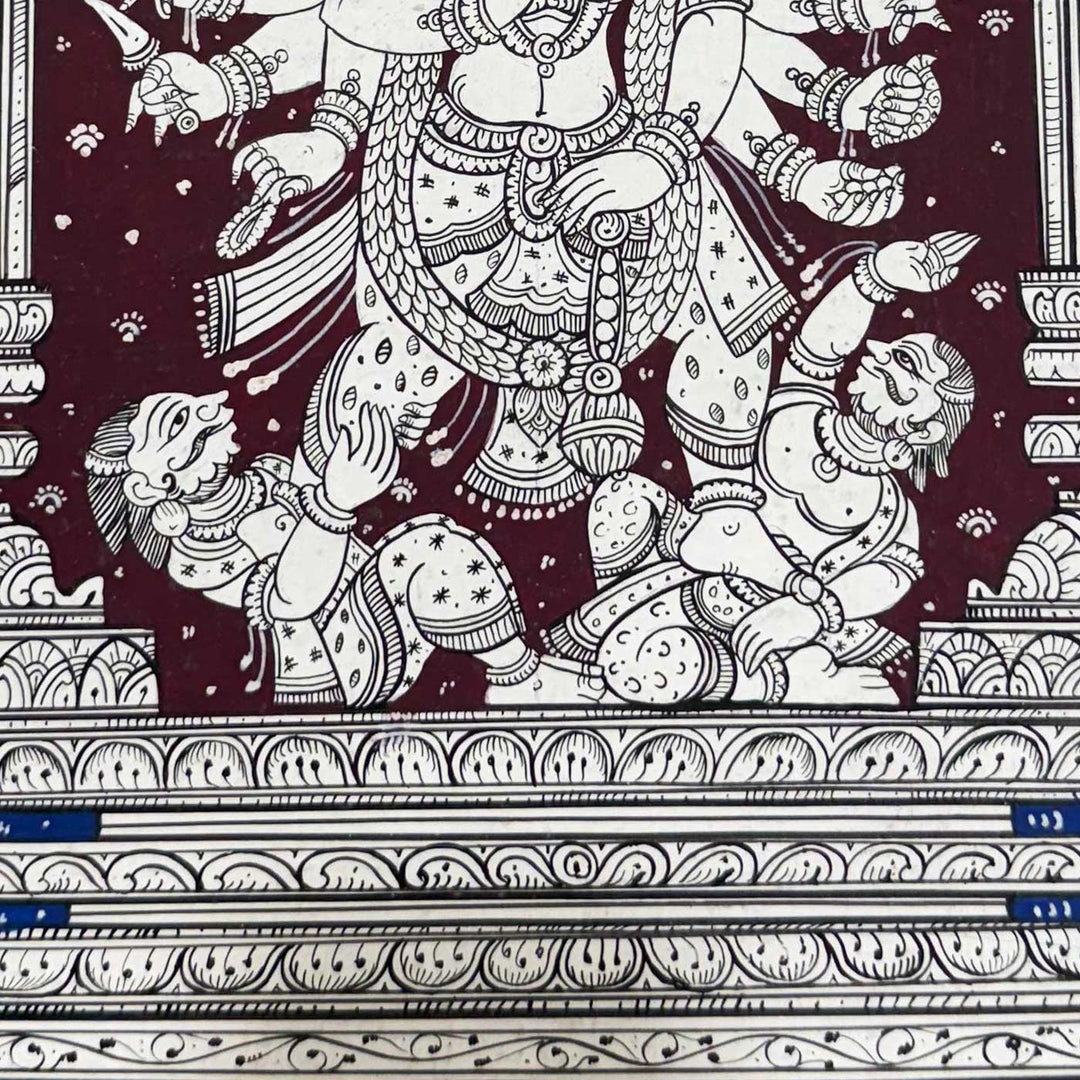 19 X 13 Inch | Handmade Canvas Panchamukhi Hanuman Painting