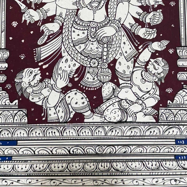 19 X 13 Inch | Handmade Canvas Panchamukhi Hanuman Painting