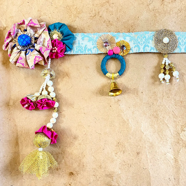 Handmade Decorative Khushaan Floral  Silk Toran
