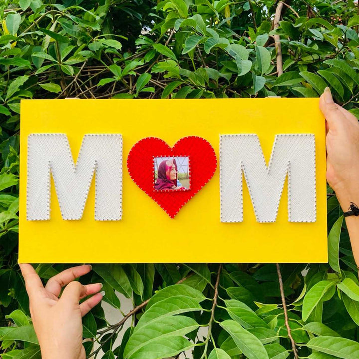 Photo Personalized Handmade String Art Mom Wooden Decorative Plaque For Mothers