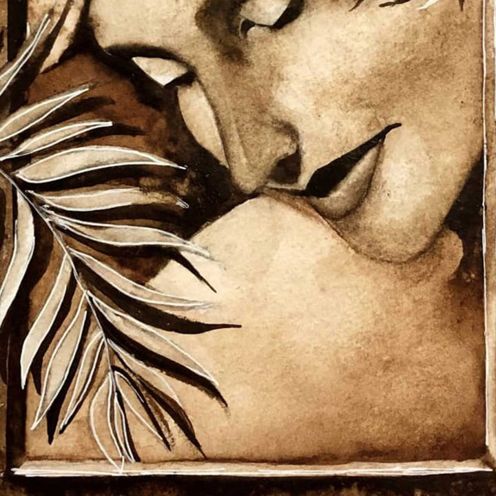 6 x 8.5 Inch | Handmade Paper Beauty In Brew Coffee Painting