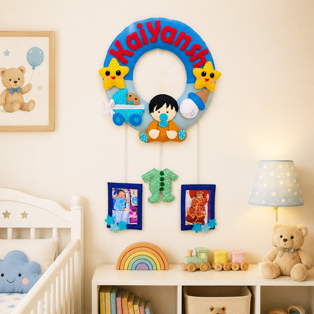 Photo Personalised Welcome Baby Felt Hanging