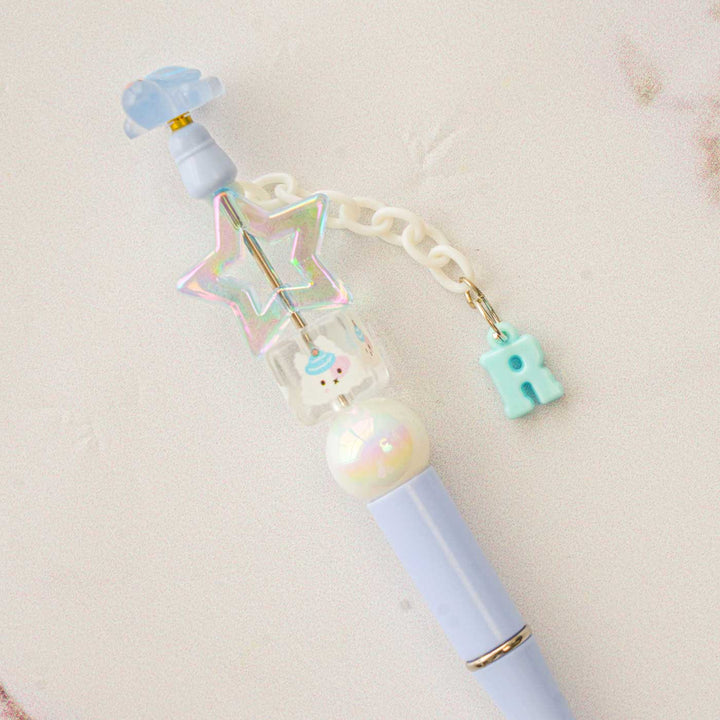 Personalized Blue Star Charm Pen With Initial Accessory For Kids
