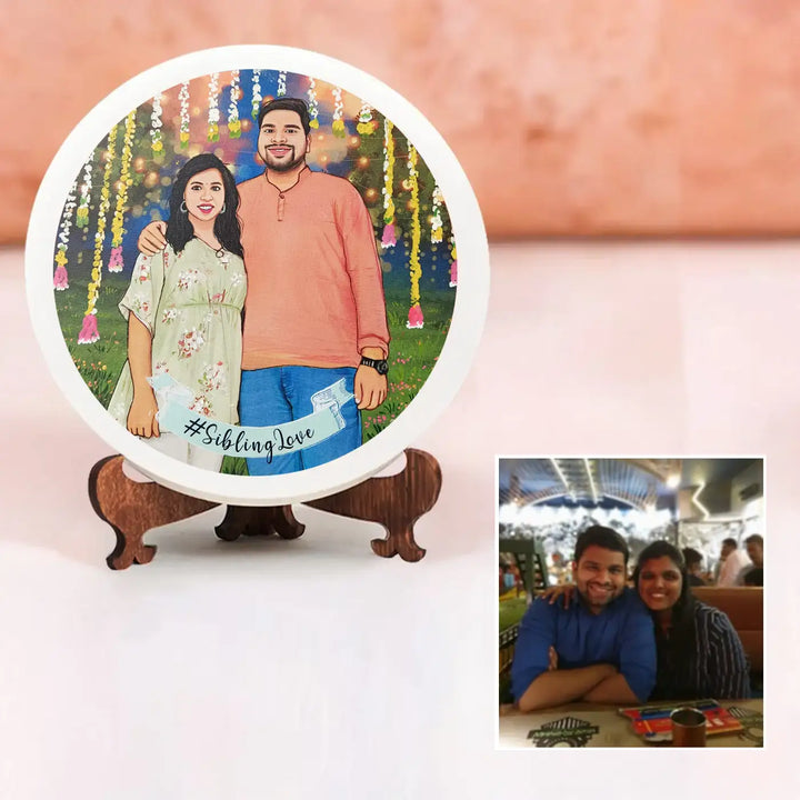 Photo Caricature Name Plate with Stand