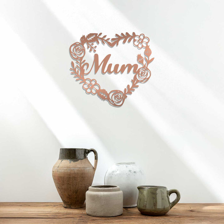 Customized Handmade Laser Cut Floral Heart Theme Metal Decorative Plaque