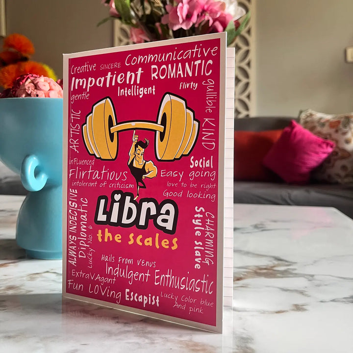 Printed Libra Theme Ruled Notebook | A5 | 50 Pages