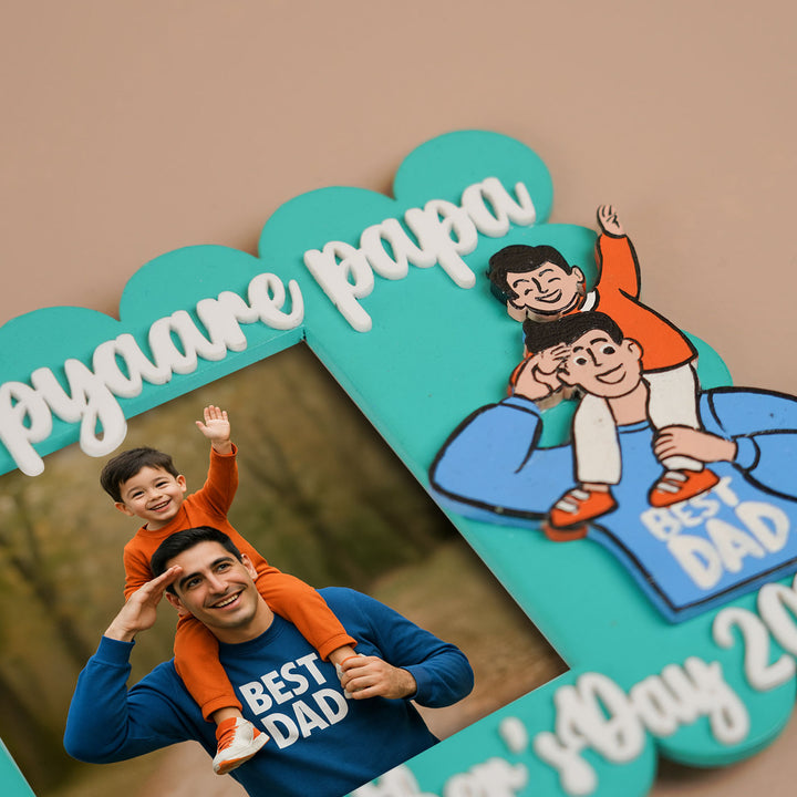 Photo Personalized Polaroid Theme MDF Wood Fridge Magnet For Fathers