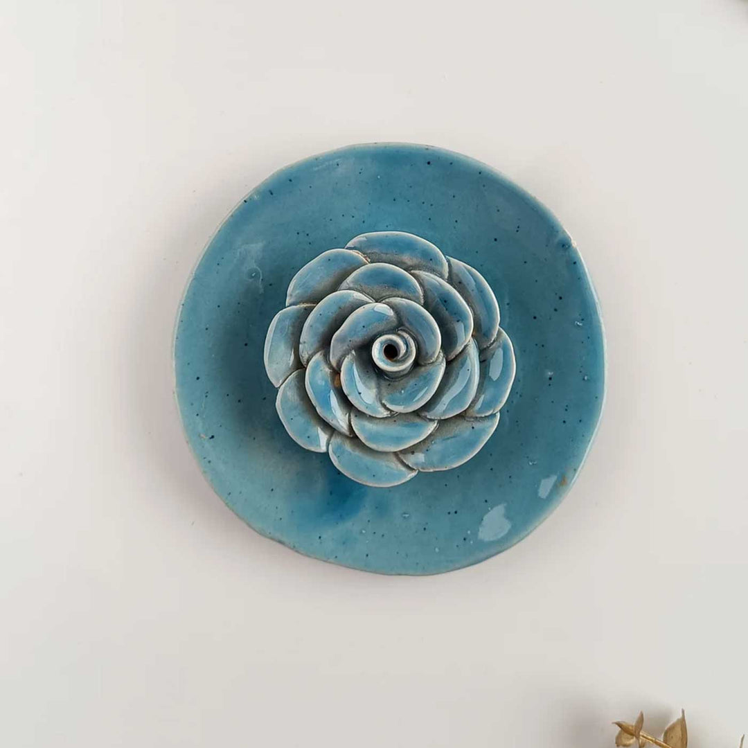 Handmade Floret Design Ceramic Incense Stick Holder