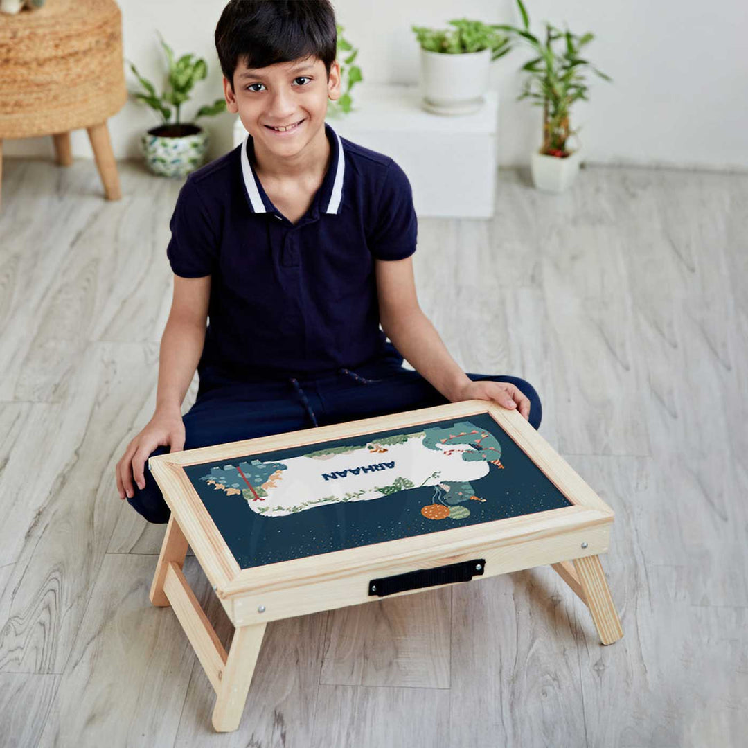 Personalized Dino Party Theme Wooden Foldable Desk