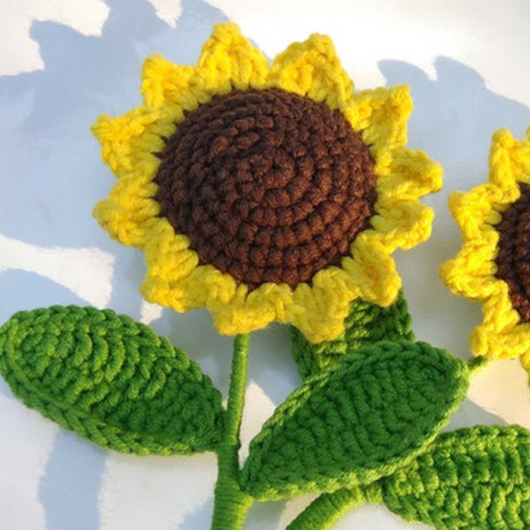 Handmade Crochet Sunflower Design Woolen Flower