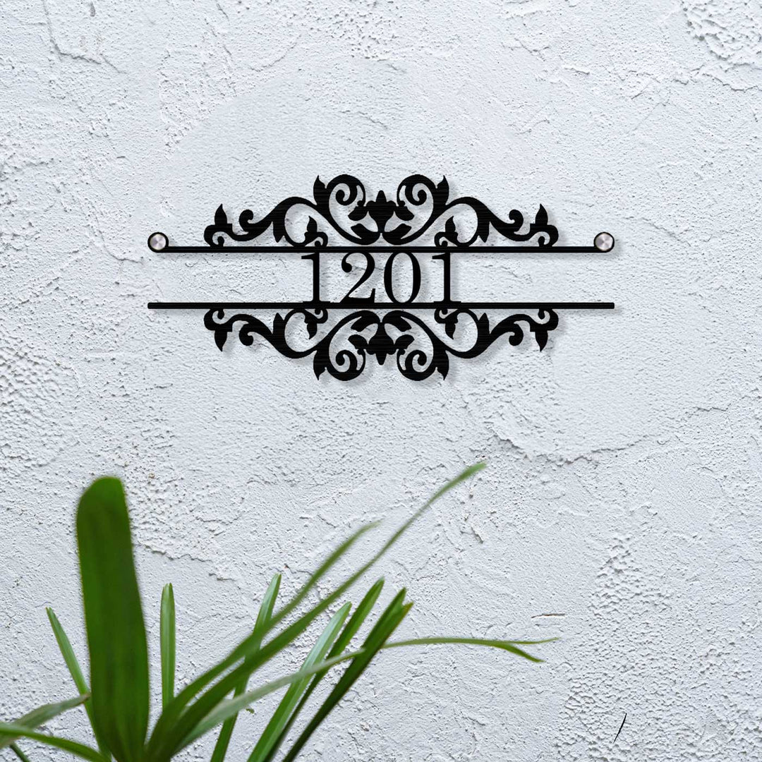 Personalized Laser Cut Ornate Design Steel Name Plate