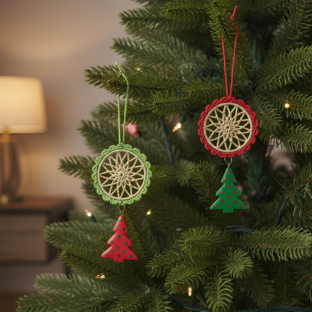 2 Pc | Handmade Dreamcatcher Tree Ornaments For Christmas Decoration