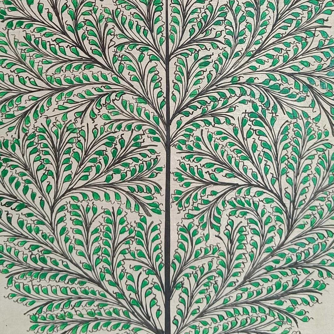 11 X 19 Inch | Handmade Tussar Silk Tree Of Life Painting