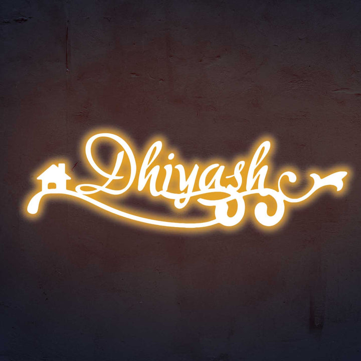Personalized Laser Cut Wavy Design Steel Name Plate