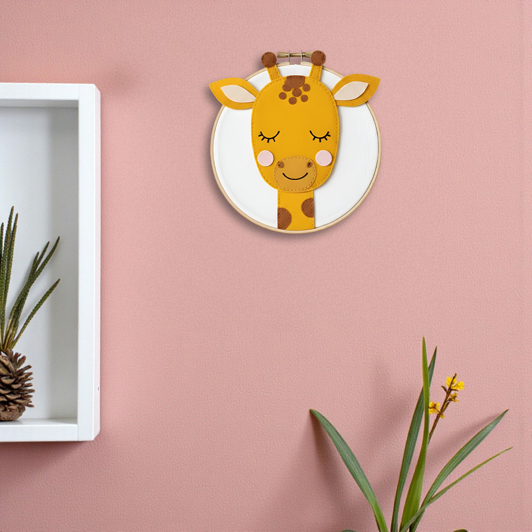 Handmade Giraffe Theme Felt Wall Hoop