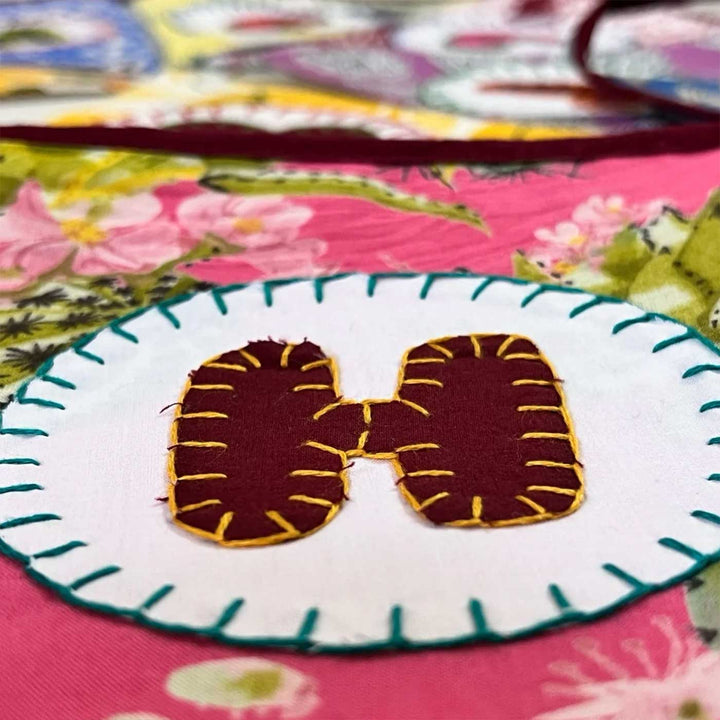 Handmade Multicolored "Sweet Home" Upcycled Fabric Bunting
