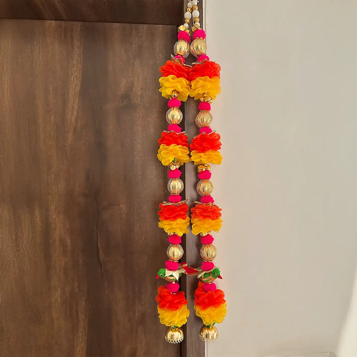 Handmade Yellow & Orange Floral Parrot Hanging