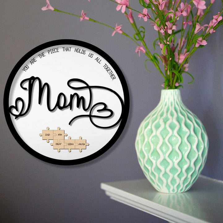 Personalized Puzzle Theme MDF Framed Decorative Plaque For Mothers