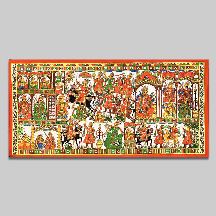 27 X 42 Inch | Story of Pabuji Paper Phad Painting