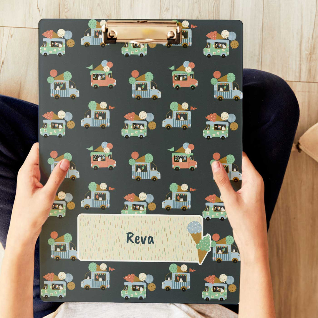 Personalized Ice Cream Fun Theme Acrylic Clipboard