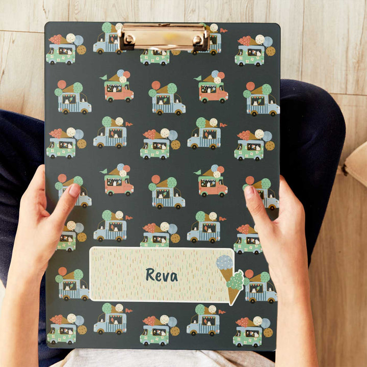 Personalized Ice Cream Fun Theme Acrylic Clipboard