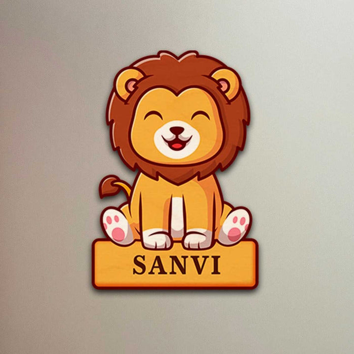 Personalized Printed Lion Theme Plywood Fridge Magnet