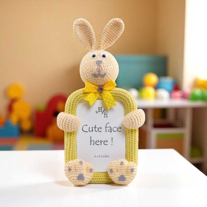 Handmade Crochet Bunny Photo Frame for Kids