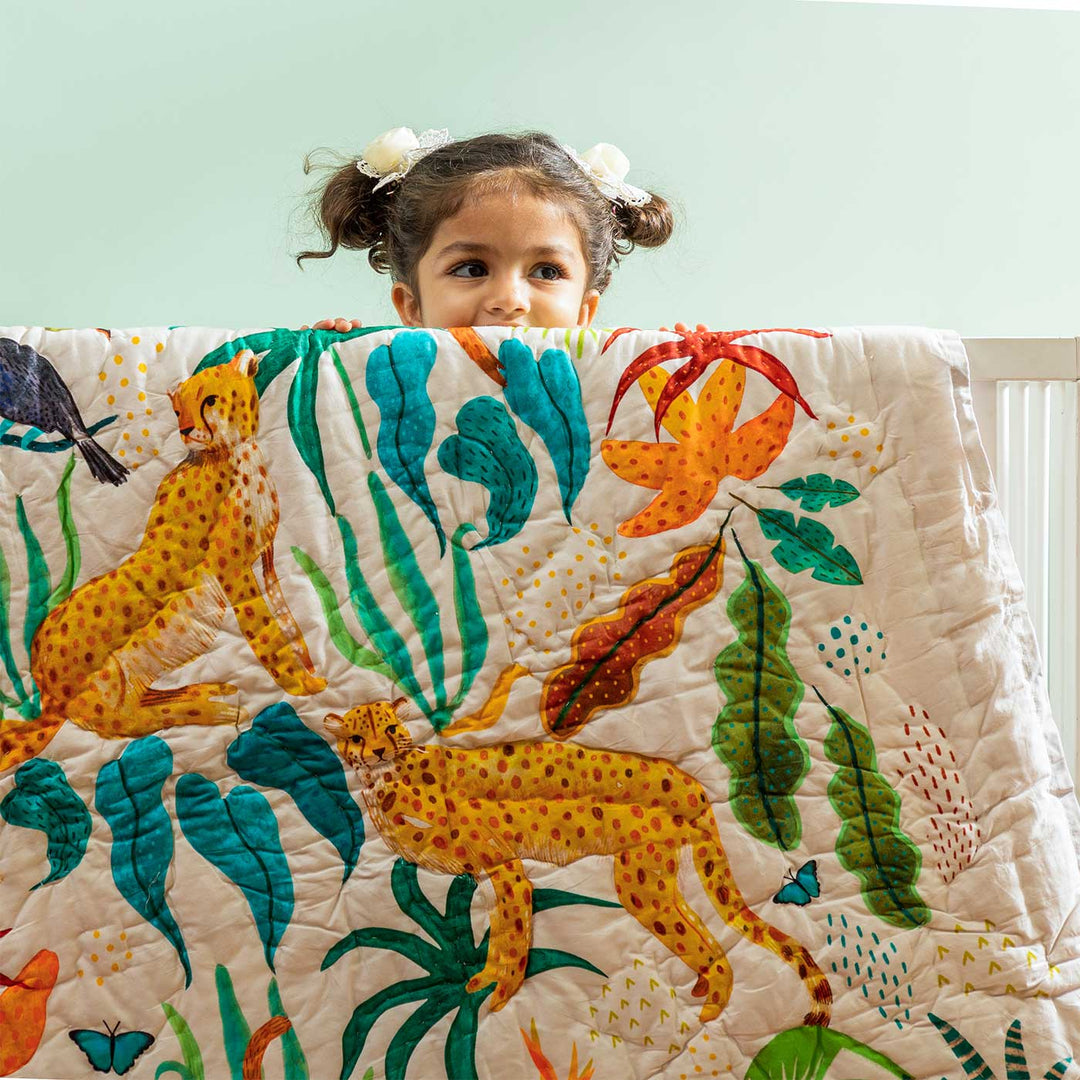 Personalized The Forest Is My Playground Baby Theme Cotton Quilt For Kids