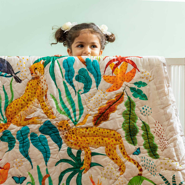 Personalized The Forest Is My Playground Baby Theme Cotton Quilt For Kids