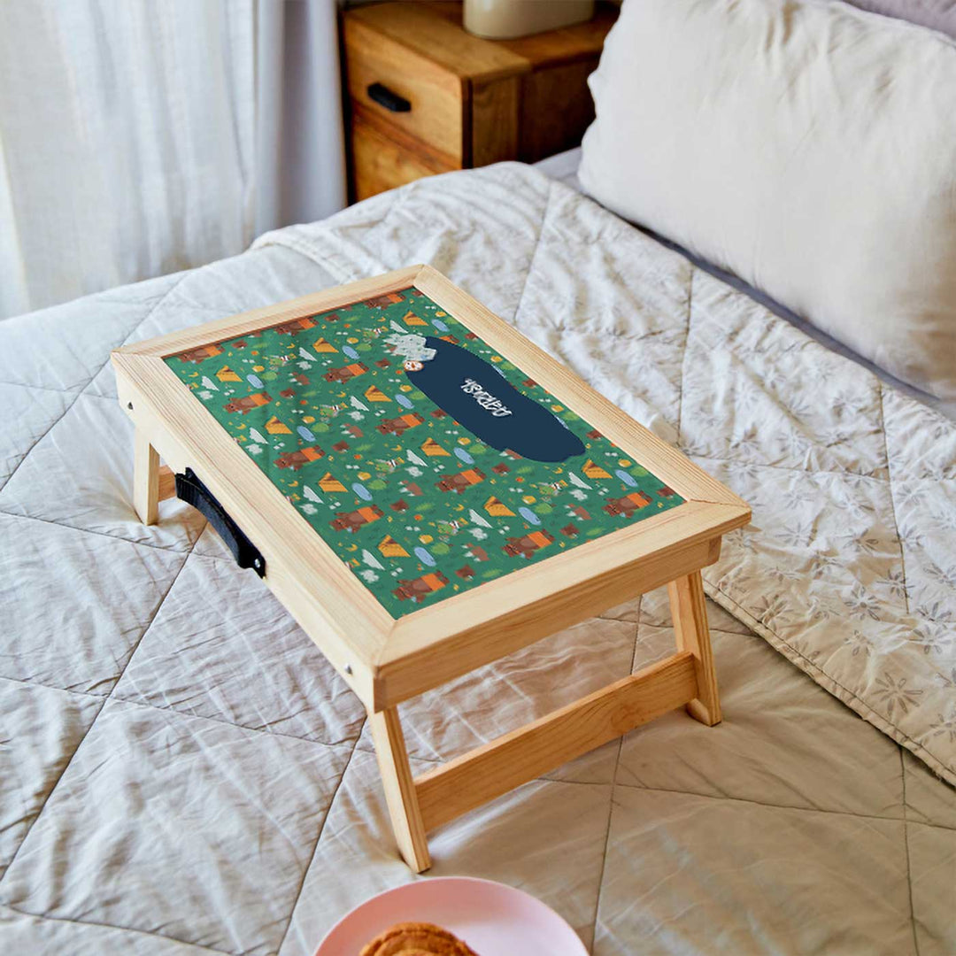 Personalized Into The Wild Theme Wooden Foldable Desk