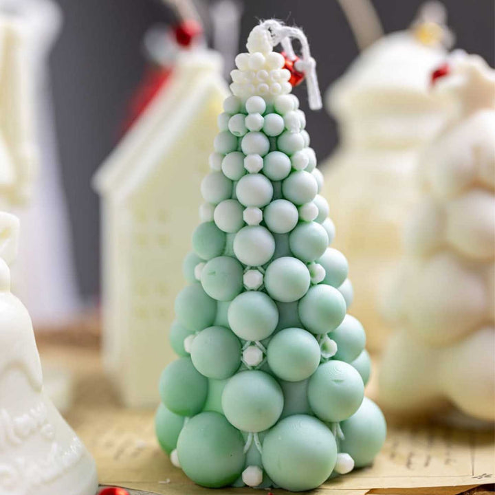 Handmade Bubble Xmas Tree Soy Wax Candle For Christmas Decoration