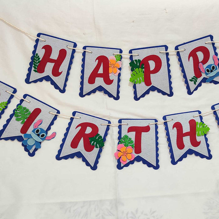 Handmade Stitch Theme Felt Happy Birthday Banner