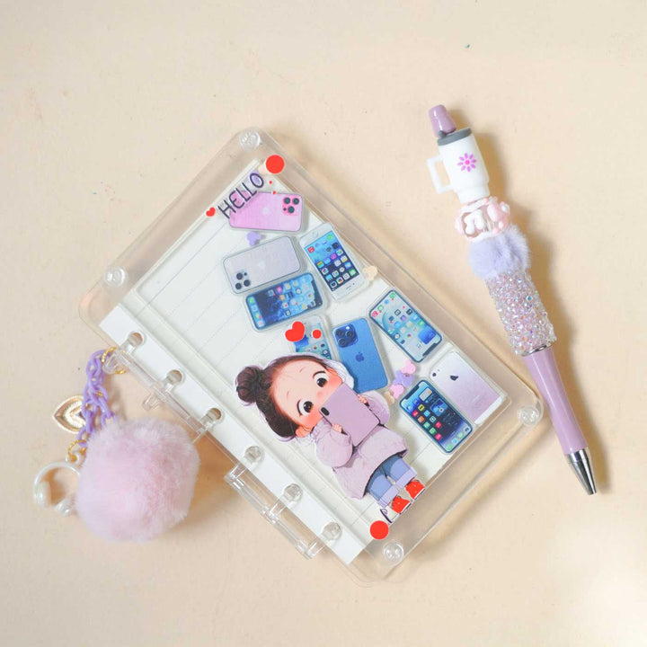 "Tech Girl" Themed Diary & Pen Stationery Set For Kids