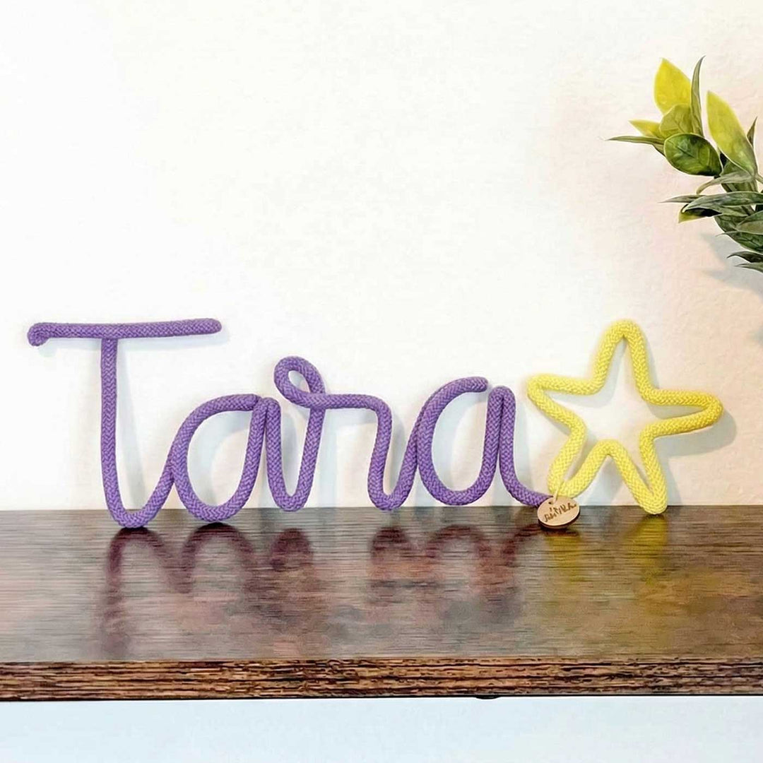 Personalized Knitted Wire Star Theme Kids Name Plate