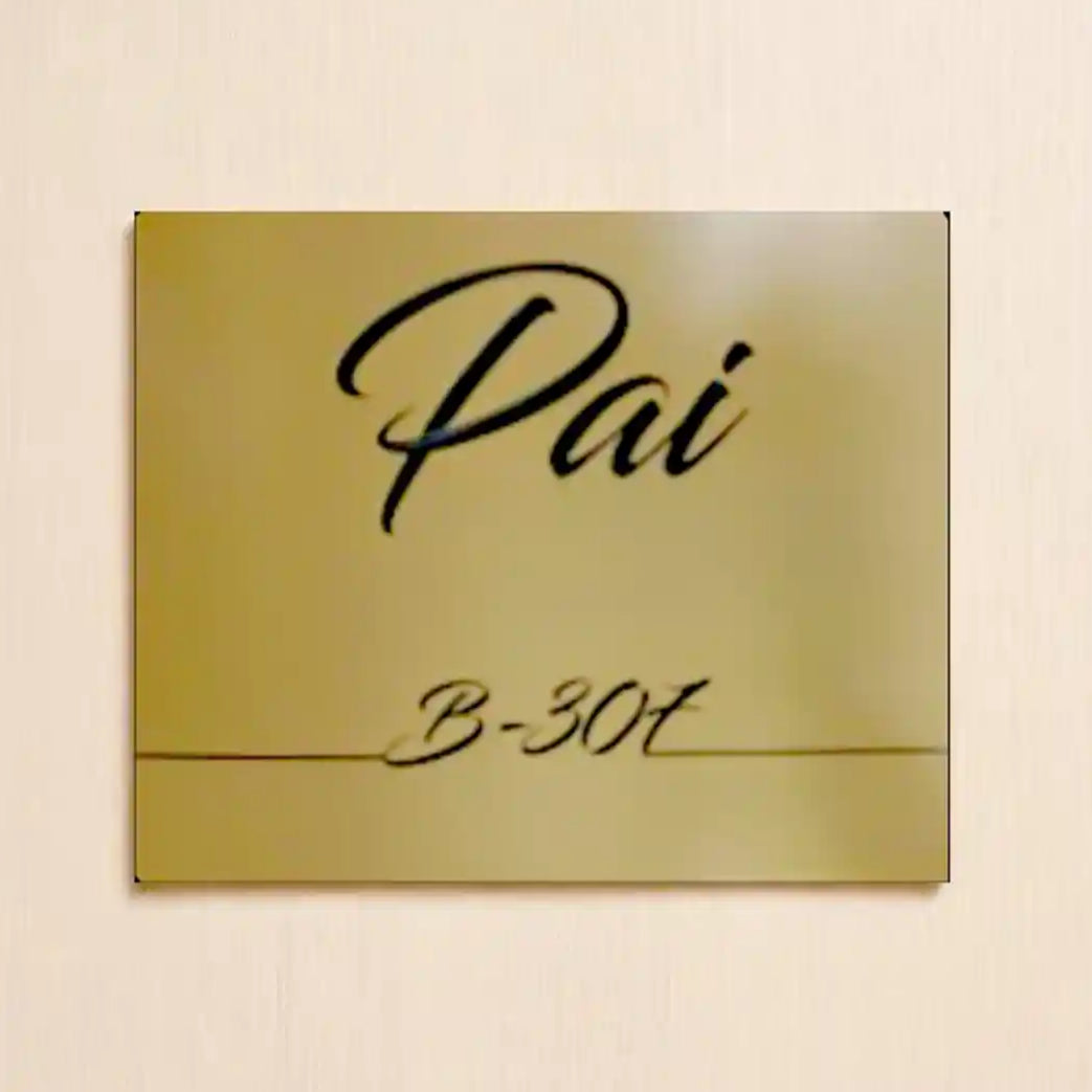 Personalized Minimal Design Brass Name Plate