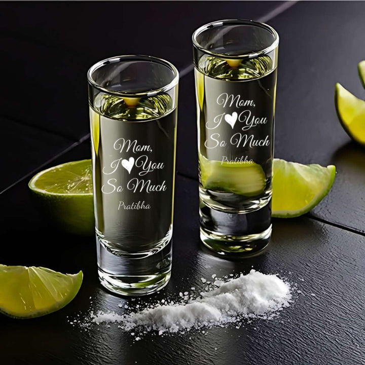 Personalized Engraved Shot Glass For Mothers | Set of 2 | 65 ml