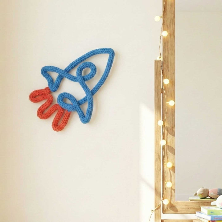 Handmade Knitted Wire Rocket Hanging For Kids Room Decoration