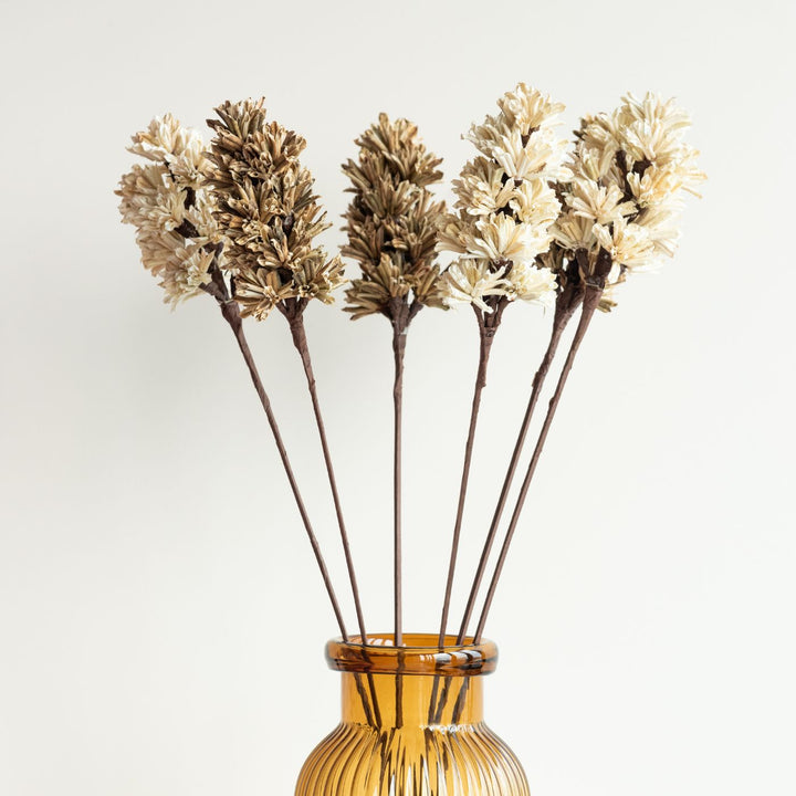Handmade Beige And Brown Artichoke Dried Flower Bunch | Set Of 6