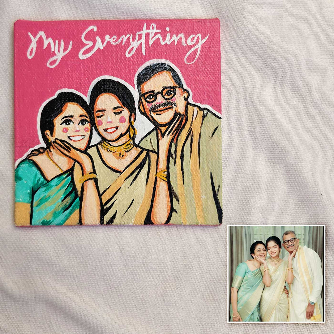 Personalized Photo Based Caricature Peach Fridge Magnet