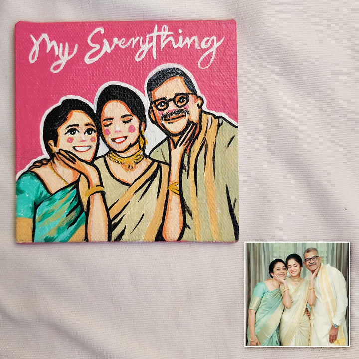 Personalized Photo Based Caricature Peach Fridge Magnet